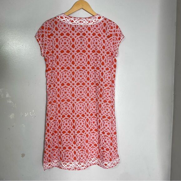 J. MCLAUGHLIN Geometric Embroidered Mini Tunic Dress Preppy Beach Coastal‎ XS - Picture 3 of 7